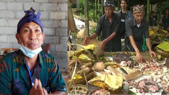 BANGUN URIP: Prosesi pembuatan Bangun Urip untuk upacara Ngaben Adat di Desa Sidatapa, Buleleng. Prajuru Adat Sidatapa, Putu Nadia. Ngaben Adat di Sidatapa Tanpa Bade dan Pembakaran Mayat