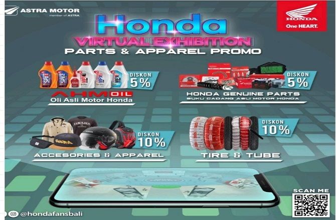 Promo keren untuk spare part dan apparel di Honda Virtual Exhibition astra motor bali, promo keren, honda virtual exhibition, parts dan apparel