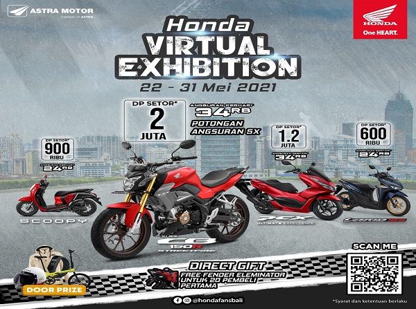 Ilustrasi astra motor bali, promo keren, 10 hari, honda virtual exhibition, pembelian motor baru