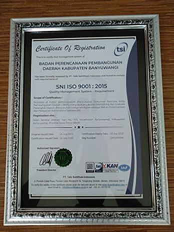 Sertifikat SNI ISO 9001: 2015 Sertifikat SNI ISO 9001: 2015