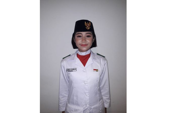 BERTUGAS: Salsabila Azahra Noor setelah bertugas sebagai Paskibra Provinsi Jawa Tengah kemarin Jadi Paskibra itu berat. Biar Salsabila Azahra Noor saja. Bahkan untuk ketemu orangtua juga sulit. Hanya dua jam. Itupun virtual.