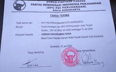 Besok Gibran Teguh Terima Surat Rekomendasi Pdip Jadi Cawali Cawawali