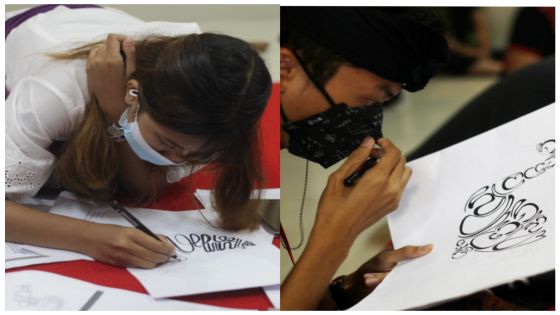 Ngareka Baligrafi Padukan Keindahan Seni Rupa Dengan Aksara Bali